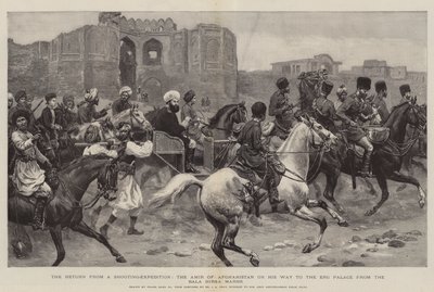 De Terugkeer van een Jachtexpeditie, de Amir van Afghanistan op Weg naar het Erg Paleis van de Bala Hirsa Moeras door Frank Dadd